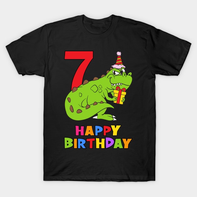 7th Birthday Party 7 Year Old Seven Years T-Shirt by KidsBirthdayPartyShirts